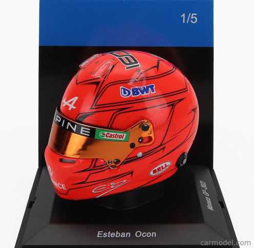 Bell Helmet F1 Helma Renault A523 Team Bwt Alpine N°31 Monaco GP 2023 Esteban Ocon 1:5 Spark Model oranžová