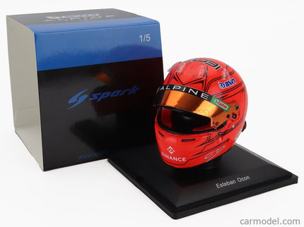 Bell Helmet F1 Helma Renault A523 Team Bwt Alpine N°31 Monaco GP 2023 Esteban Ocon 1:5 Spark Model oranžová