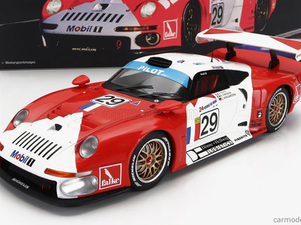 Porsche 911 GT1 3.2L Turbo Team Societe JB N°29 24h Le Mans 1997 A.Ferte - J.Von Gartzen - O.Thevenin 1:18 Werk83 červená biela
