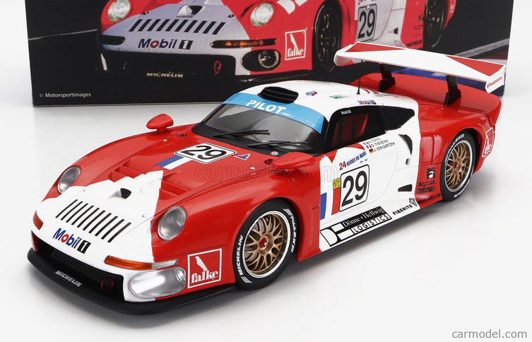 Porsche 911 GT1 3.2L Turbo Team Societe JB N°29 24h Le Mans 1997 A.Ferte - J.Von Gartzen - O.Thevenin 1:18 Werk83 červená biela