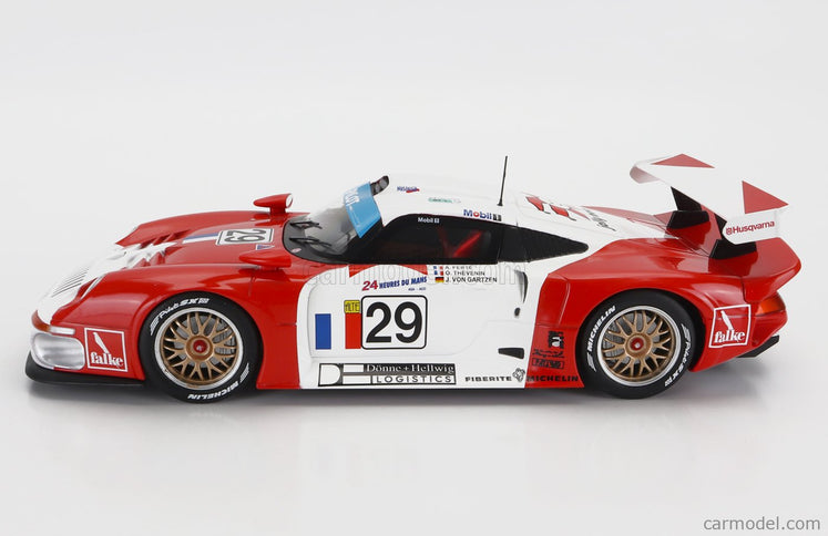 Porsche 911 GT1 3.2L Turbo Team Societe JB N°29 24h Le Mans 1997 A.Ferte - J.Von Gartzen - O.Thevenin 1:18 Werk83 červená biela
