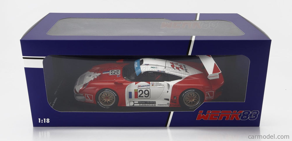 Porsche 911 GT1 3.2L Turbo Team Societe JB N°29 24h Le Mans 1997 A.Ferte - J.Von Gartzen - O.Thevenin 1:18 Werk83 červená biela
