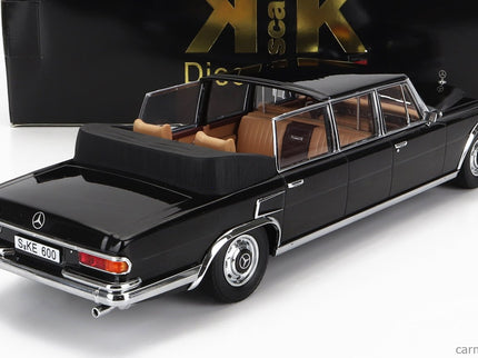 Mercedes Benz S-Class 600 Pullman (W100) Landaulet Semiconvertible Queen Elizabeth II - Kurt Georg Kiesinger 1965 1:18 KK Scale čierna