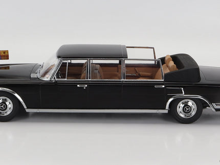 Mercedes Benz S-Class 600 Pullman (W100) Landaulet Semiconvertible Queen Elizabeth II - Kurt Georg Kiesinger 1965 1:18 KK Scale čierna