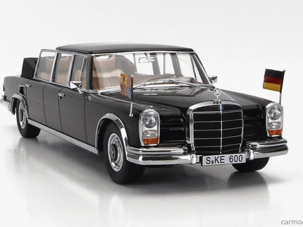 Mercedes Benz S-Class 600 Pullman (W100) Landaulet Semiconvertible Queen Elizabeth II - Kurt Georg Kiesinger 1965 1:18 KK Scale čierna