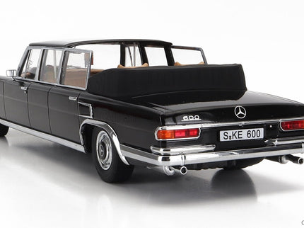 Mercedes Benz S-Class 600 Pullman (W100) Landaulet Semiconvertible Queen Elizabeth II - Kurt Georg Kiesinger 1965 1:18 KK Scale čierna