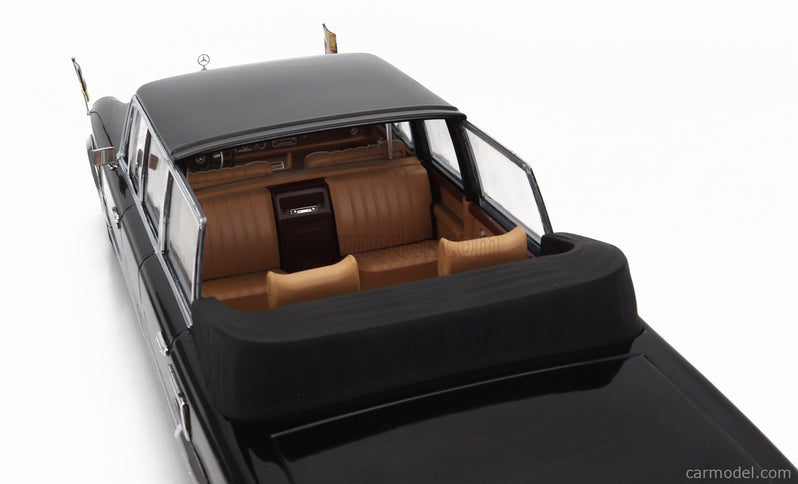 Mercedes Benz S-Class 600 Pullman (W100) Landaulet Semiconvertible Queen Elizabeth II - Kurt Georg Kiesinger 1965 1:18 KK Scale čierna