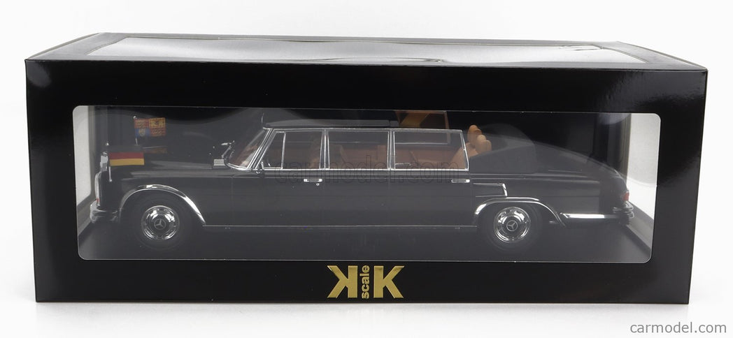Mercedes Benz S-Class 600 Pullman (W100) Landaulet Semiconvertible Queen Elizabeth II - Kurt Georg Kiesinger 1965 1:18 KK Scale čierna