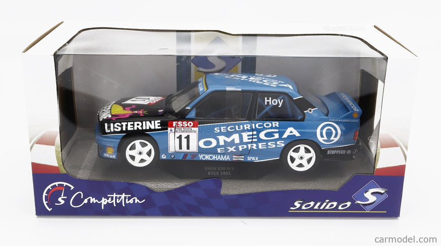 BMW 3-SERIES M3 (E30) Team VL Motorsport N°11 Champion Sezóna Btcc 1991 W.Hay 1:18 Solido modrá čierna
