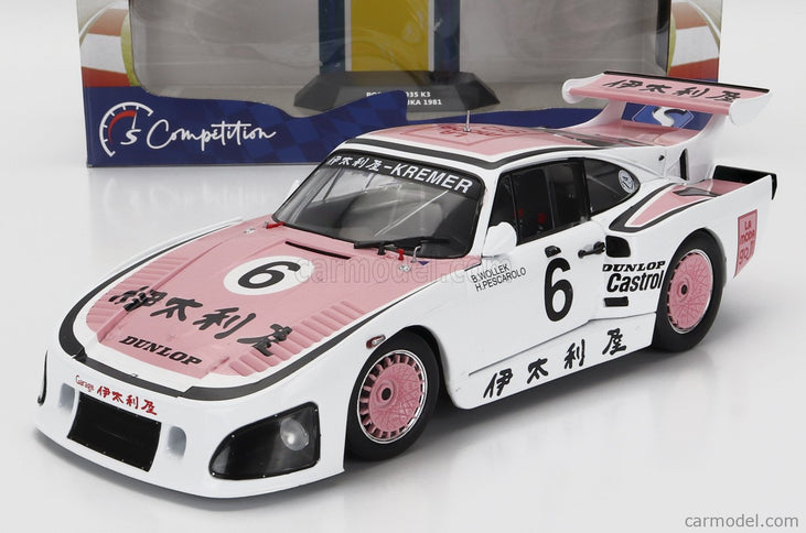 Porsche 935K3 Team Porsche Kremer Racing N°6 Víťaz 1000km Suzuka 1981 B.Wollek - H.Pescarolo 1:18 Solido biela ružová