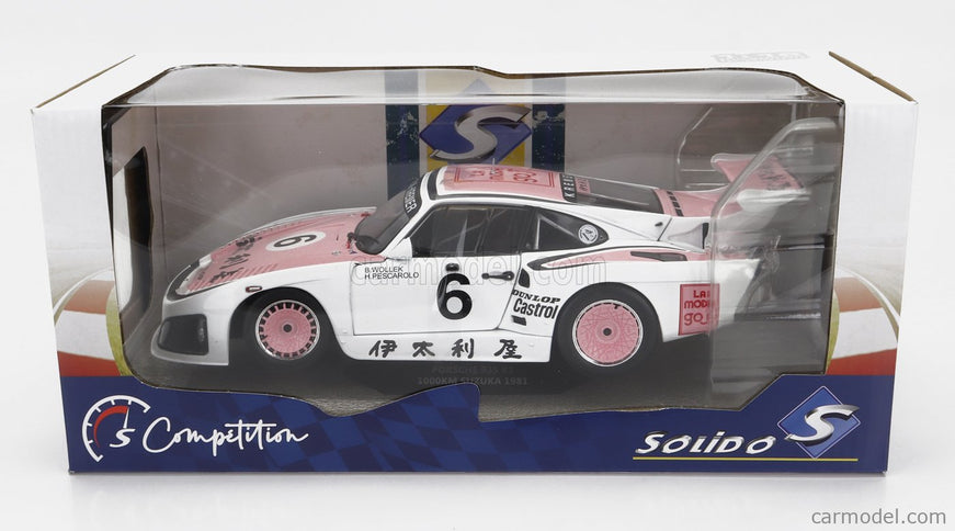 Porsche 935K3 Team Porsche Kremer Racing N°6 Víťaz 1000km Suzuka 1981 B.Wollek - H.Pescarolo 1:18 Solido biela ružová