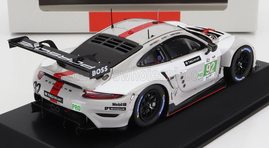 PORSCHE | 911 991-2 RSR-19 4.2L TEAM PORSCHE GT N 92 24h LE MANS 2022 MICHAEL CHRISTENSEN - KEVIN ESTRE - LAURENS VANTHOOR | WHITE GREY RED