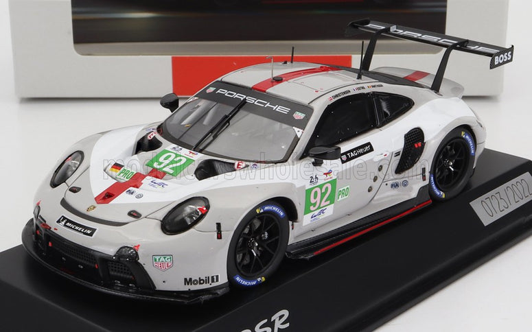 PORSCHE | 911 991-2 RSR-19 4.2L TEAM PORSCHE GT N 92 24h LE MANS 2022 MICHAEL CHRISTENSEN - KEVIN ESTRE - LAURENS VANTHOOR | WHITE GREY RED