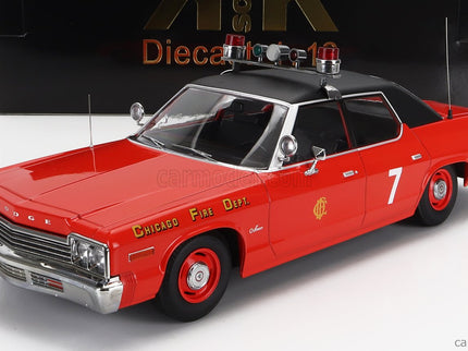 Dodge Monaco N°7 Chicago Hasičské Auto Department 1974 1:18 KK Scale červená čierna