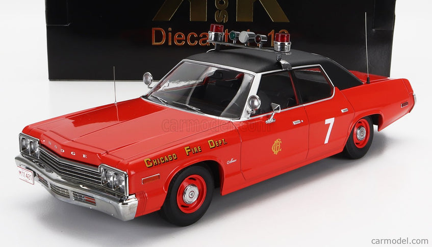 Dodge Monaco N°7 Chicago Hasičské Auto Department 1974 1:18 KK Scale červená čierna