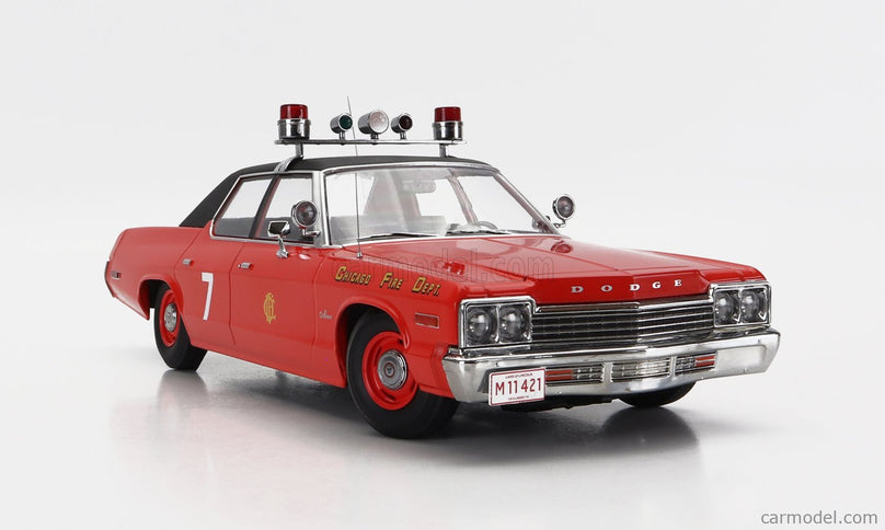 Dodge Monaco N°7 Chicago Hasičské Auto Department 1974 1:18 KK Scale červená čierna