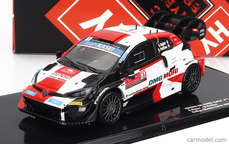 Toyota Yaris GR RALLY1 Team Toyota Gazoo Racing Wrt N°1 2. Miesto Rally Montecarlo 2022 Sebastian Ogier - Benjamin Veillas 1:43 IXO Models biela červená čierna
