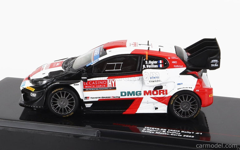 Toyota Yaris GR RALLY1 Team Toyota Gazoo Racing Wrt N°1 2. Miesto Rally Montecarlo 2022 Sebastian Ogier - Benjamin Veillas 1:43 IXO Models biela červená čierna