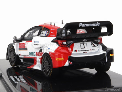Toyota Yaris GR RALLY1 Team Toyota Gazoo Racing Wrt N°1 2. Miesto Rally Montecarlo 2022 Sebastian Ogier - Benjamin Veillas 1:43 IXO Models biela červená čierna