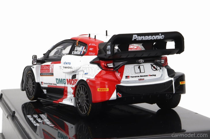 Toyota Yaris GR RALLY1 Team Toyota Gazoo Racing Wrt N°1 2. Miesto Rally Montecarlo 2022 Sebastian Ogier - Benjamin Veillas 1:43 IXO Models biela červená čierna