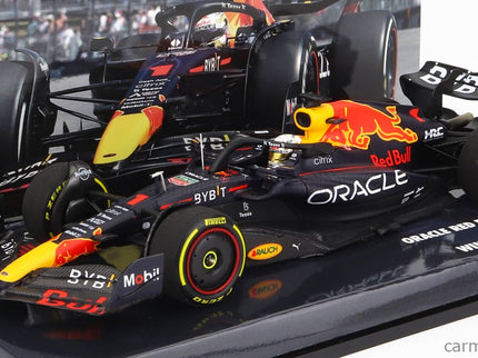 Red Bull F1 RB18 Team Oracle Red Bull Racing N°1 Víťaz Canadian GP Majster Sveta 2022 Max Verstappen 1:43 Minichamps matná modrá žltá červená