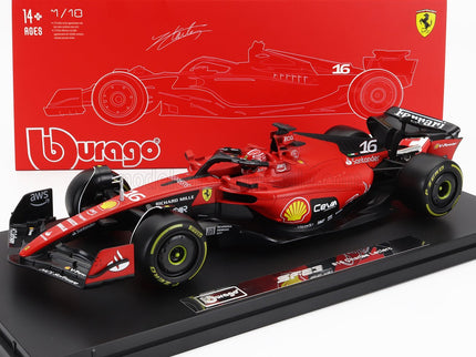 FERRARI | F1  SF-23 TEAM SCUDERIA FERRARI N 16 SEASON 2023 CHARLES LECLERC - CON VETRINA - WITH SHOWCASE - EXCLUSIVE CARMODEL | RED BLACK