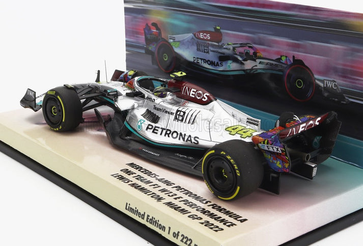 MERCEDES GP | F1 W13E TEAM MERCEDES-AMG PETRONAS F1 N 44 6th MIAMI GP 2022 LEWIS HAMILTON | SILVER GREEN
