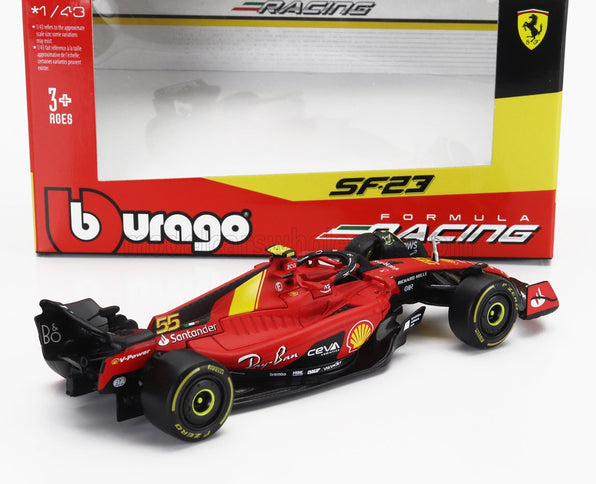 FERRARI | F1  SF-23 TEAM SCUDERIA FERRARI N 55 POLE POSITION 3rd MONZA ITALY GP 2023 CARLOS SAINZ | RED BLACK YELLOW