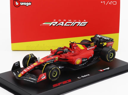 FERRARI | F1  SF-23 TEAM SCUDERIA FERRARI N 55 POLE POSITION 3rd MONZA ITALY GP 2023 CARLOS SAINZ - WITH PILOT AND SHOWCASE | RED BLACK YELLOW