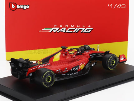 FERRARI | F1  SF-23 TEAM SCUDERIA FERRARI N 16 4th MONZA ITALY GP 2023 CHARLES LECLERC - WITH PILOT AND SHOWCASE | RED BLACK YELLOW
