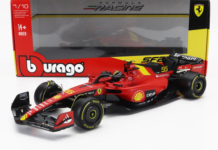 FERRARI | F1  SF-23 TEAM SCUDERIA FERRARI N 55 POLE POSITION 3rd MONZA ITALY GP 2023 CARLOS SAINZ | RED BLACK YELLOW