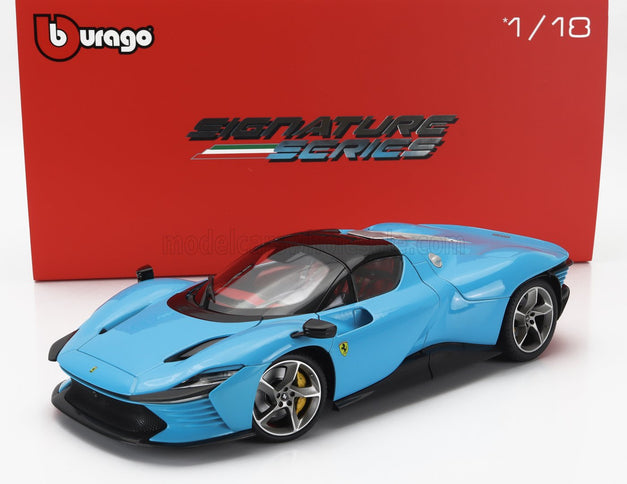 FERRARI | DAYTONA SP3 CLOSED ROOF 2022 - CON VETRINA - WITH SHOWCASE - EXCLUSIVE CARMODEL | MEDIUM BLUE