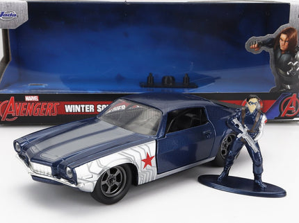 CHEVROLET | CAMARO COUPE 1973 WITH WINTER SOLDIER FIGURE | BLUE SILVER