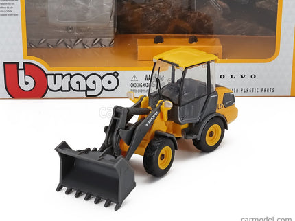 Volvo L25H Ruspa Gommata Tractor 2010 - Scraper 1:50 Bburago žltá čierna