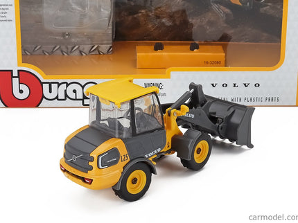 Volvo L25H Ruspa Gommata Tractor 2010 - Scraper 1:50 Bburago žltá čierna