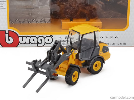 Volvo L25H Ruspa Gommata Tractor 2010 - Scraper 1:50 Bburago žltá čierna