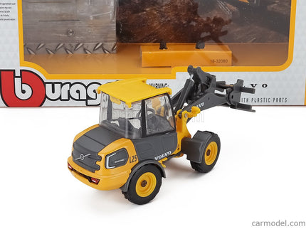 Volvo L25H Ruspa Gommata Tractor 2010 - Scraper 1:50 Bburago žltá čierna