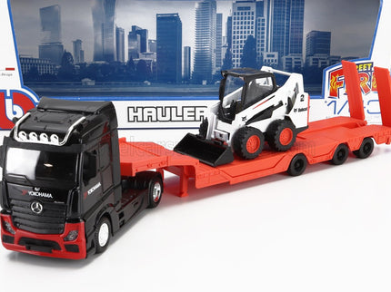 MERCEDES BENZ | ACTROS 2 GIGASPACE TRUCK PIANALE TRASPORTO BOBCAT RUSPA GOMMATA FRONT LOADER SCRAPER 2016 | BLACK ORANGE