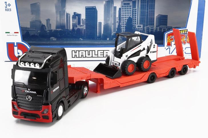 MERCEDES BENZ | ACTROS 2 GIGASPACE TRUCK PIANALE TRASPORTO BOBCAT RUSPA GOMMATA FRONT LOADER SCRAPER 2016 | BLACK ORANGE