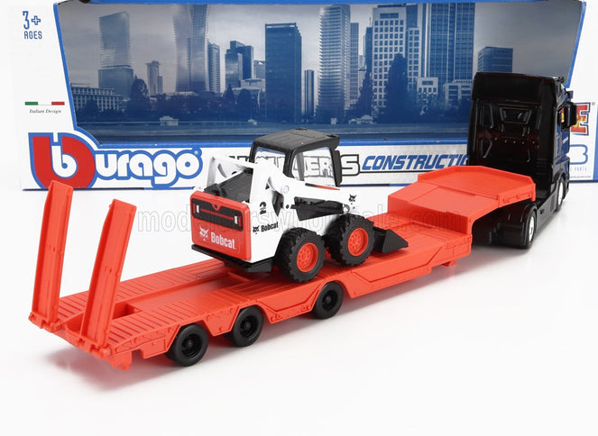 MERCEDES BENZ | ACTROS 2 GIGASPACE TRUCK PIANALE TRASPORTO BOBCAT RUSPA GOMMATA FRONT LOADER SCRAPER 2016 | BLACK ORANGE