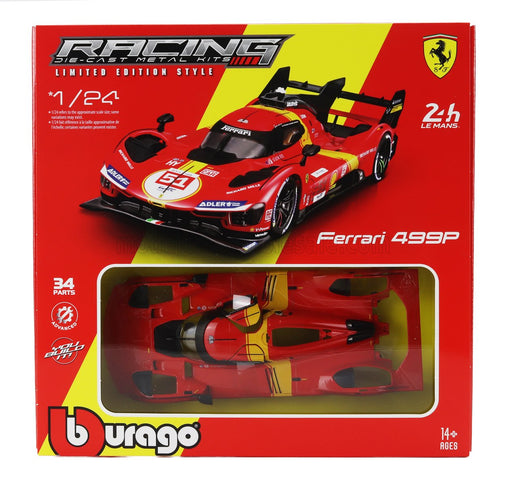 FERRARI | 499P 3.0L TURBO V6 TEAM FERRARI AF CORSE N 51 WINNER 24h LE MANS 2023 ALESSANDRO PIER GUIDI - JAMES CALADO - ANTONIO GIOVINAZZI | RED YELLOW BLACK