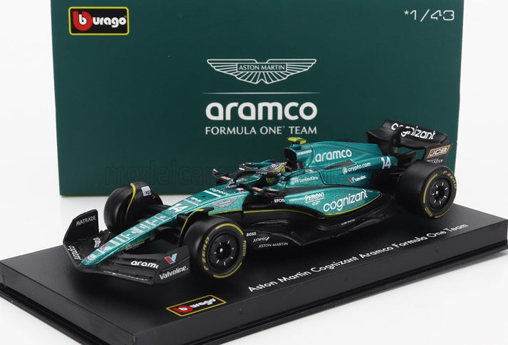 ASTON MARTIN | F1  AMR23 TEAM ARAMCO COGNIZANT N 14 SEASON 2023 FERNANDO ALONSO - WITH PILOT AND SHOWCASE | GREEN