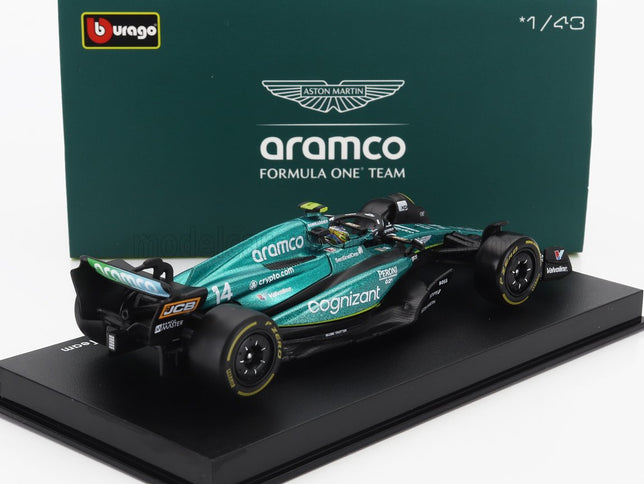 ASTON MARTIN | F1  AMR23 TEAM ARAMCO COGNIZANT N 14 SEASON 2023 FERNANDO ALONSO - WITH PILOT AND SHOWCASE | GREEN