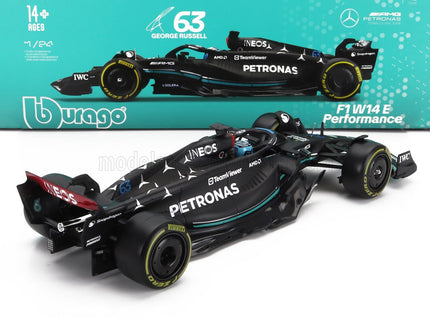 MERCEDES GP | F1 W14 TEAM MERCEDES-AMG PETRONAS FORMULA ONE N 63 SEASON 2023 GEORGE RUSSELL - WITH PILOT AND SHOWCASE | MATT BLACK