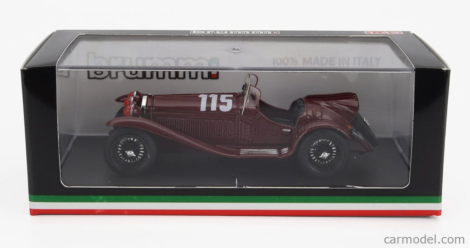 ALFA ROMEO 2300 Spider N°115 Mille Miglia 1932 R.Caracciola - R.Bonini 1:43 Brumm bordó