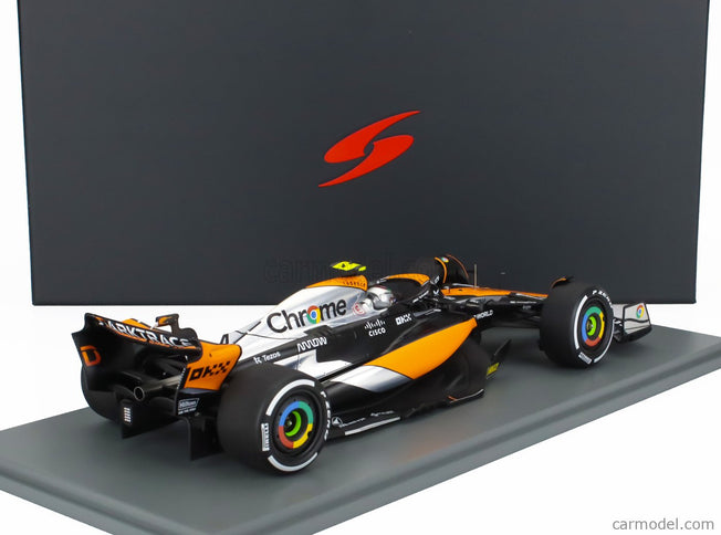Mclaren F1 MCL60 Team Mclaren N°4 2. Miesto British GP 2023 Lando Norris 1:18 Spark Model biela oranžová čierna
