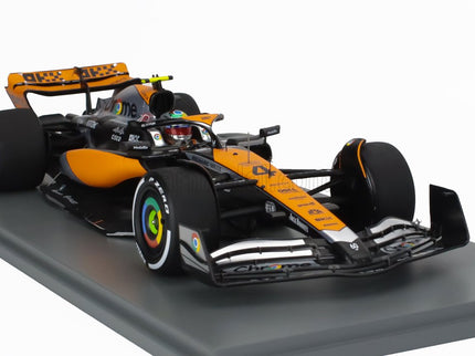 Mclaren F1 MCL60 Team Mclaren N°4 2. Miesto British GP 2023 Lando Norris 1:18 Spark Model biela oranžová čierna