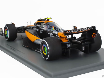 Mclaren F1 MCL60 Team Mclaren N°4 2. Miesto British GP 2023 Lando Norris 1:18 Spark Model biela oranžová čierna