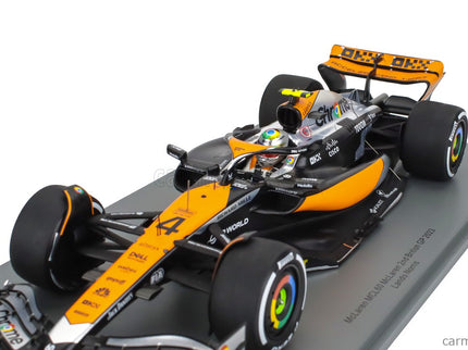 Mclaren F1 MCL60 Team Mclaren N°4 2. Miesto British GP 2023 Lando Norris 1:18 Spark Model biela oranžová čierna