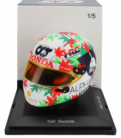ARAI HELMET | F1  CASCO HELMET ALPHA TAURI AT04 TEAM ALPHA TAURI N 22 MONZA ITALY GP 2023 YUKI TSUNODA | WHITE GREEN RED